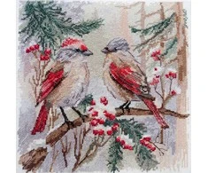 Abris Art Siuvinėjimo kryželiu rinkinys Žiemos čiulbėjimas, 25x25 cm, 14 ct