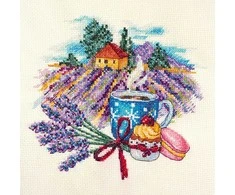 Abris Art Siuvinėjimo kryželiu rinkinys „Provanso rytas“, su mediniu rėmeliu, 18×17 cm