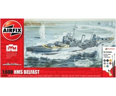 Airfix HMS Belfast laivo modelio rinkinys 1/600 su dažais ir klijais