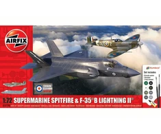 Airfix Spitfire &amp; F-35B Lightning II „Tada ir dabar“ dovanų rinkinys 1/72