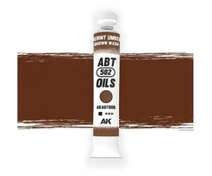 Ak Interactive ABT 502 aliejiniai dažai ruda plovimo spalva Burnt Umber, AKABT006