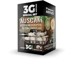 AK Interactive AUSCAM Australijos kamufliažo akrilinių dažų rinkinys