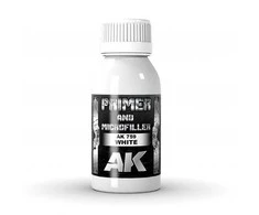AK Interactive baltas gruntas ir mikroužpildas aerografui 100ml