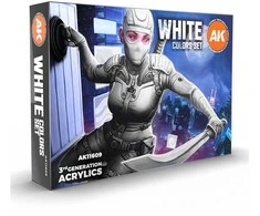 AK Interactive baltų atspalvių 3rd Gen akrilinių dažų rinkinys 6vnt