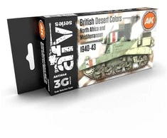 AK Interactive britų dykumos kamufliažo akrilinių dažų rinkinys 1940-43