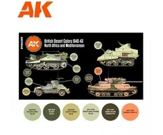 AK Interactive britų dykumos kamufliažo akrilinių dažų rinkinys 1940-43
