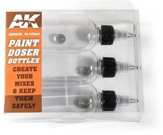 AK Interactive dozavimo buteliukai dažams 3×100 ml, plastikiniai