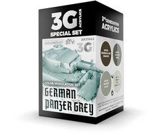 AK Interactive Panzer Pilkas moduliacijos akrilinių dažų rinkinys 3Gen