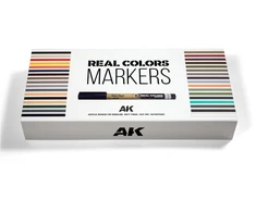 Ak Interactive Prabangi 34 RC akrilinių markerių dėžė modeliukams, matinės spalvos