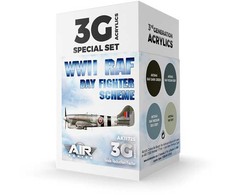 AK Interactive RAF Day Fighter Scheme akrilinių dažų rinkinys 3 kartos