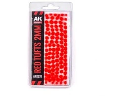 AK Interactive raudoni žolės kuokšteliai 2mm fantastinėms dioramoms
