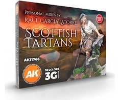 AK Interactive Raul Garcia Latorre škotiškų tartanų akrilinių dažų rinkinys
