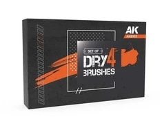 AK Interactive sausų teptukų rinkinys S-XL maketavimui