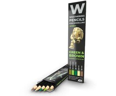 AK Interactive sendinimo ir efektų pieštukų rinkinys Žalias &amp; Brown, AK10040