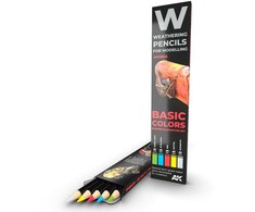 AK Interactive sendinimo pieštukų rinkinys Basic Colors – šešėliavimui, AK10045