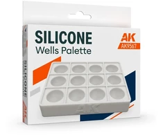 Ak Interactive Silikoninė dažų paletė su 12 įdubų – lanksti ir lengvai valoma