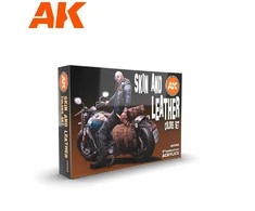 AK Interactive Skin &amp; Leather akrilinių dažų rinkinys, 6 spalvos