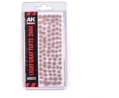 AK Interactive šviesiai pilki 2mm fantastiniai žolės kuokšteliai