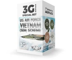 AK Interactive USAF SEA kamufliažo akrilinių dažų rinkinys, 3 gen.