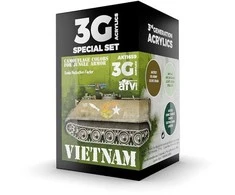 AK Interactive Vietnam kamufliažo akriliniai dažai šarvuotei, rinkinys