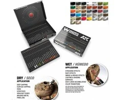 AK Interactive weathering akvareliniai pieštukai 37 vnt Deluxe rinkinys