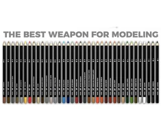 AK Interactive weathering akvareliniai pieštukai 37 vnt Deluxe rinkinys