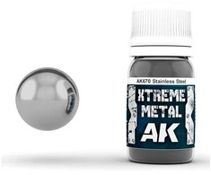 AK Interactive Xtreme Metal nerūdijančio plieno emaliniai dažai 30ml