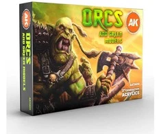 AK Interactive žali akriliniai dažai orkoms ir figūrėlėms, 6 vnt.