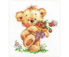 Alisa Siuvinėjimo rinkinys "Meškiukas su bitute" 0-71 (11x12 cm)