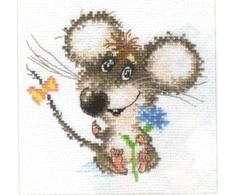 Alisa Siuvinėjimo rinkinys "Peliukas" 0-77 (13x12 cm)
