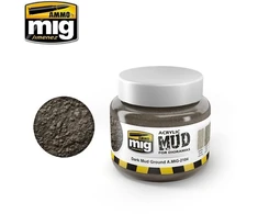 AMMO by MIG Jimenez Akrilinis modelių purvas „Dark Mud Ground“ 250 ml – realistiška tekstūra dioramoms