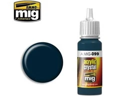 AMMO by MIG Jimenez AMMO MIG 0099 Crystal Juodas Mėlyna akriliniai dažai 17 ml, stiklo efektui