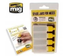 AMMO by MIG Jimenez AMMO MIG 8004 buteliukai dažų maišymui 17 ml, 4 vnt su maišytuvu ir lašintuvu