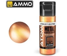 AMMO by MIG Jimenez AMMO MIG ATOM akriliniai dažai METALLIC Gold Rožinė, 20 ml (20171)
