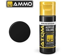 AMMO by MIG Jimenez AMMO MIG ATOM akriliniai dažai satininė juoda, 20 ml (20162)