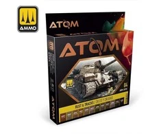 AMMO by MIG Jimenez AMMO MIG ATOM akrilinių dažų rinkinys Rust &amp; Tracks – 12 spalvų 20703
