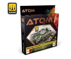 AMMO by MIG Jimenez AMMO MIG ATOM akrilinių dažų rinkinys: Sovietų tankų spalvos WW2, 12 vnt 20705