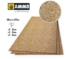 AMMO by MIG Jimenez AMMO MIG kamštinė medžiaga dioramoms, vidutinis grūdas 2/3/4 mm rinkinys 8842