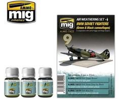 AMMO by MIG Jimenez AMMO MIG WW2 sovietinių lėktuvų sendinimo rinkinys, 3 spalvos