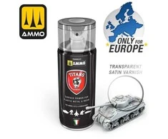 AMMO by MIG Jimenez Titans Hobby skaidrus pusiau blizgus akrilinis purškiamas lakas 400 ml (121)