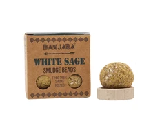 Ancient Wisdom Banjara smilkalų karoliukai Baltoji šalavija – valymui ir meditacijai