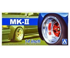 Aoshima felgės MK-II (4H) 14”, 1/24 mastelis – ratų komplektas