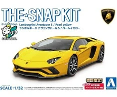 Aoshima Lamborghini Aventador S 1/32, perlų geltona, Snap Kit 06346