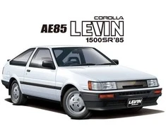 Aoshima Toyota AE85 Corolla Levin 1500SR 1984 1/24 surenkamas modelis
