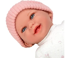 Arias realistiška kūdikio lėlė su garsu ir čiulptuku, 34 cm, rožinė kepurytė