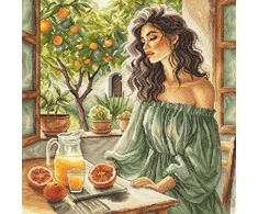 Ava Stitch Kryželiu siuvinėjimo rinkinys Langas į sodą 31,7x31,7 cm AVA-P191