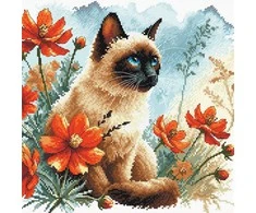 Ava Stitch Kryželiu siuvinėjimo rinkinys „Katės sodas“ 24x24 cm AVA-P172