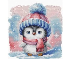 Ava Stitch Kryželiu siuvinėjimo rinkinys „Šalčio pingvino draugas“ 17,3x18,1 cm
