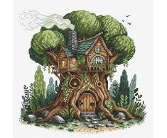 Ava Stitch Medžio namelio kryželiu siuvinėjimo rinkinys AVA-P023
