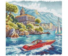 Ava Stitch Pakrantė – kryželiu siuvinėjimo rinkinys Aida 16 ct, 31,7×31,6 cm